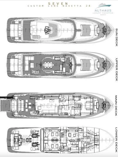 diagram, engineering drawing aboard SEVEN Yacht for Sale