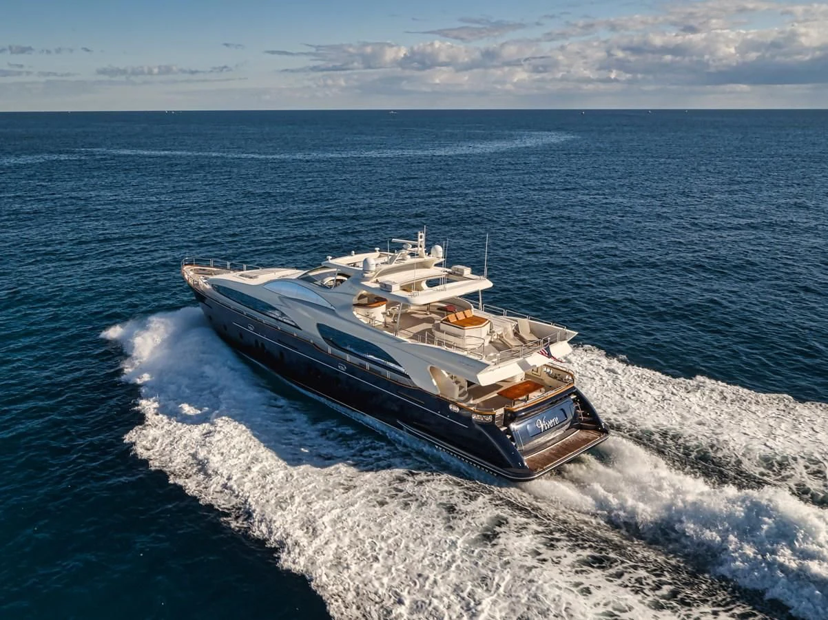 a boat on the beach aboard VIVERE Yacht for Sale