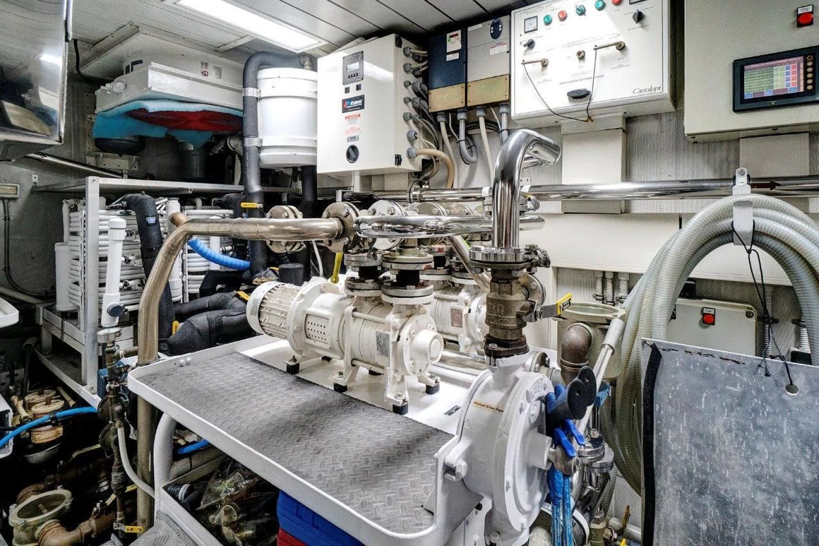 a room with machinery aboard VIVERE Yacht for Sale