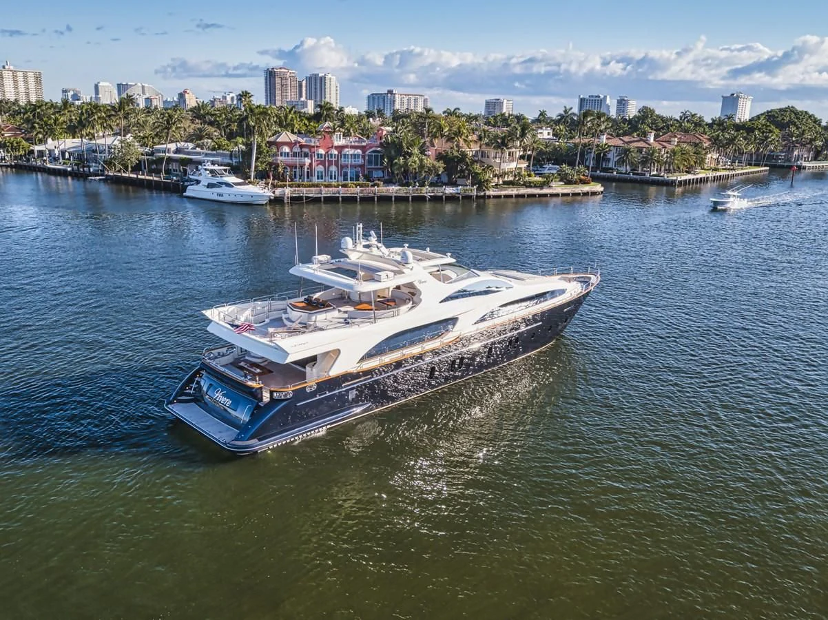 a ship in the water aboard VIVERE Yacht for Sale