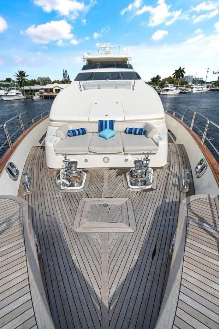 a boat on a deck aboard VIVERE Yacht for Sale