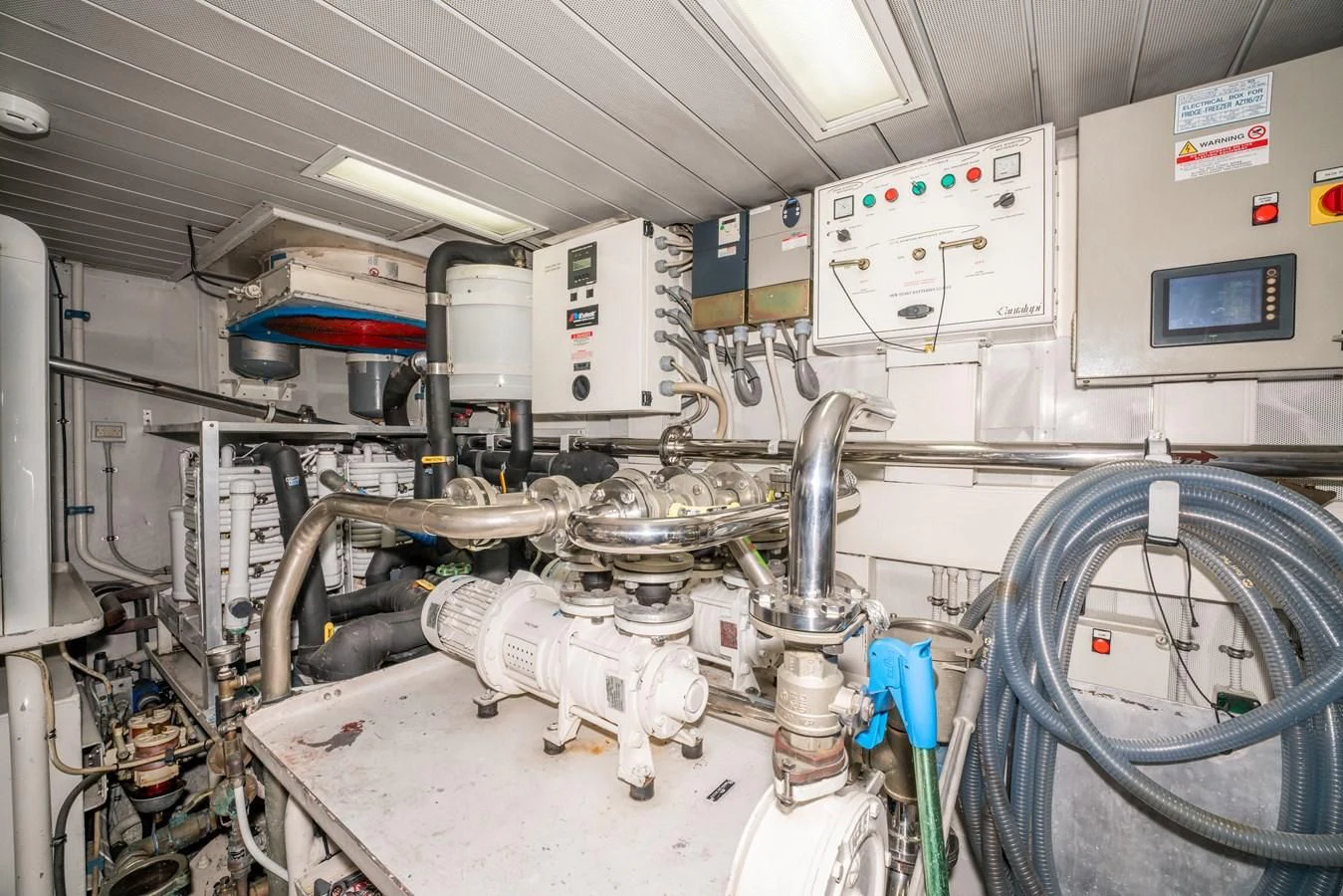 a room with machinery aboard VIVERE Yacht for Sale