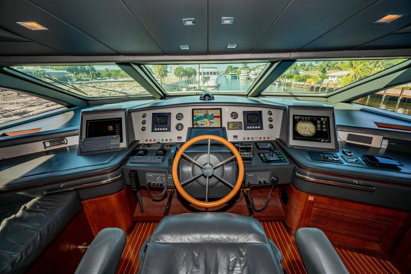 inside of a car aboard VIVERE Yacht for Sale