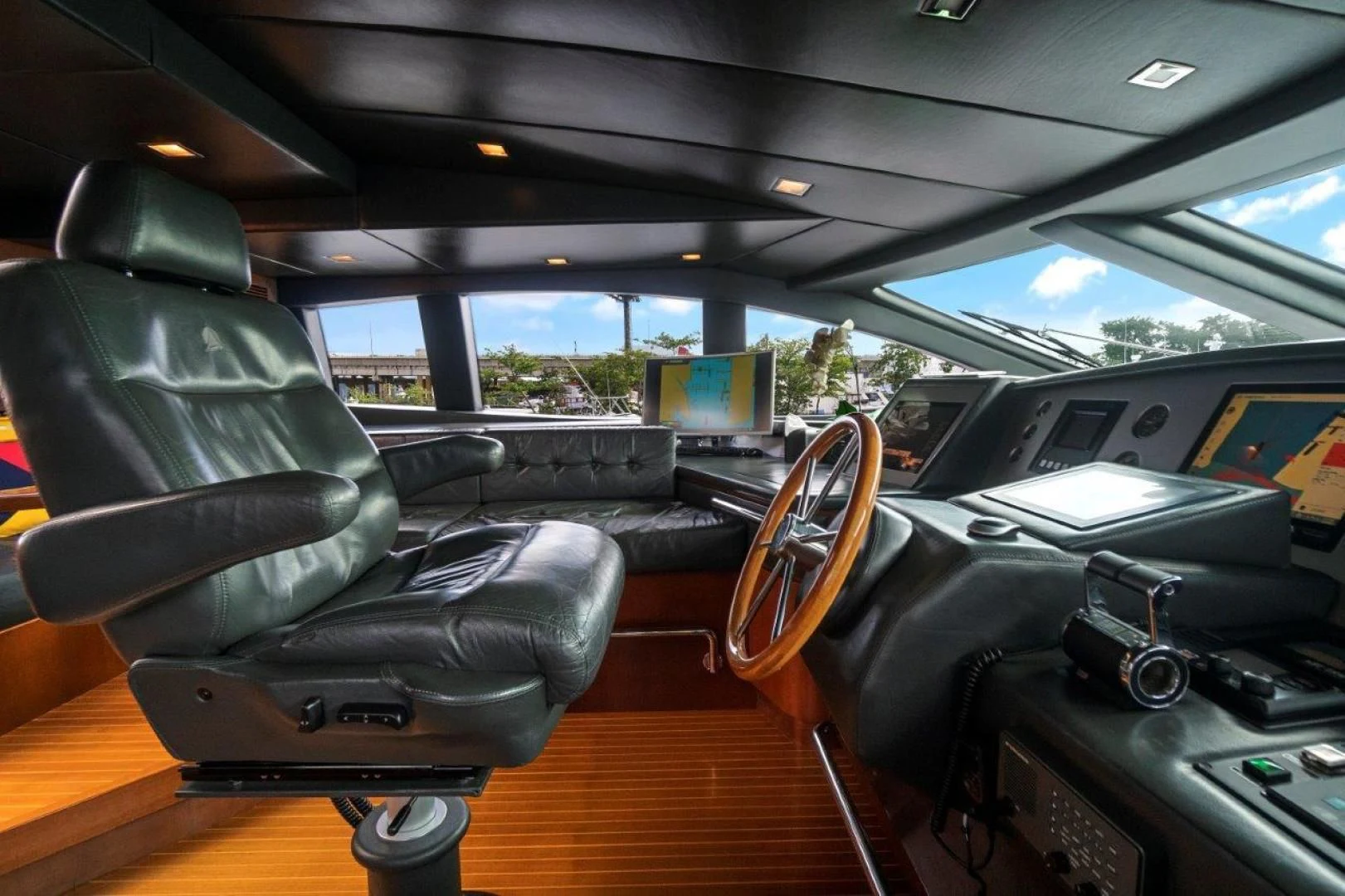 inside of a car aboard VIVERE Yacht for Sale