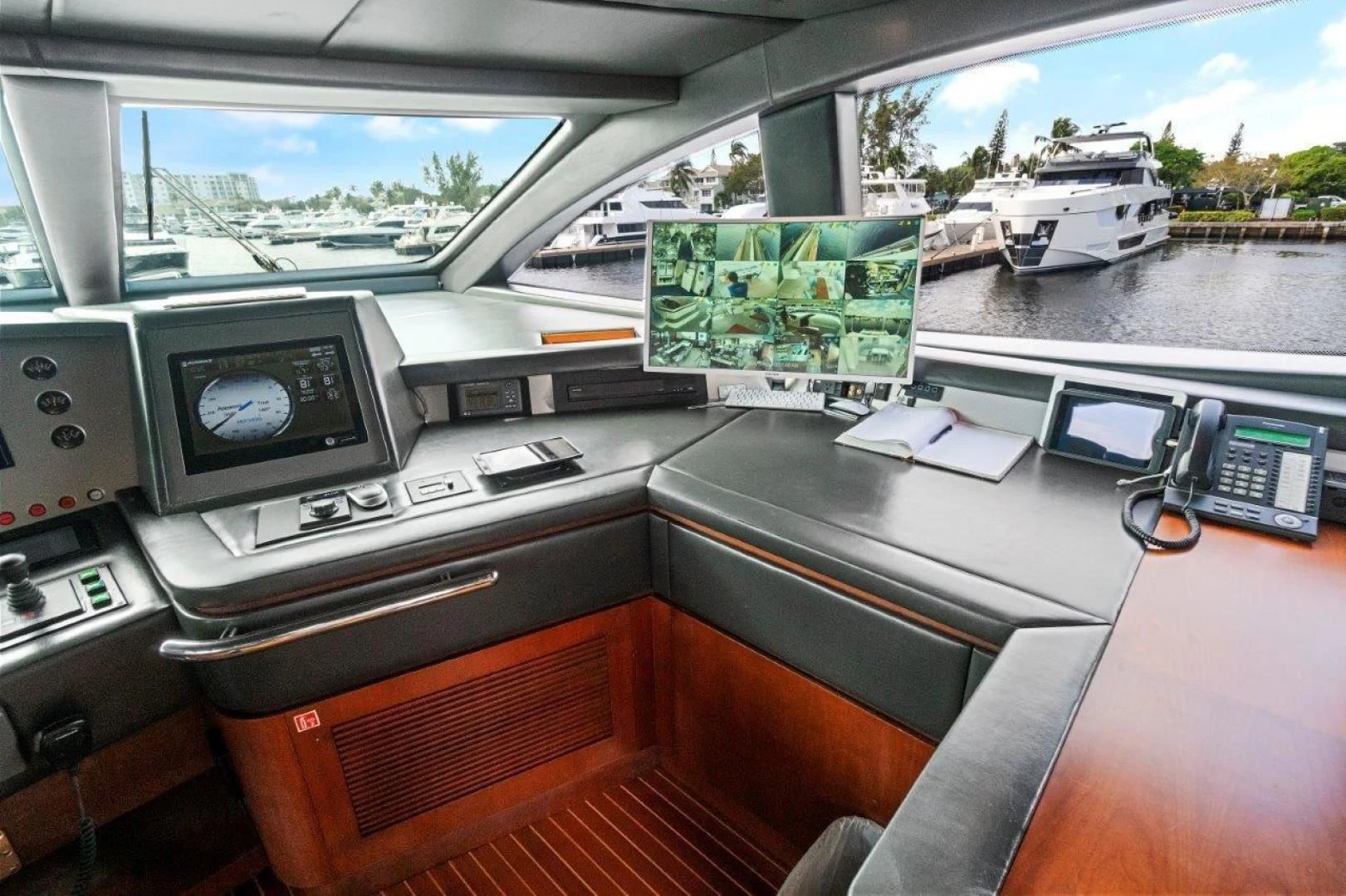 inside of a car aboard VIVERE Yacht for Sale