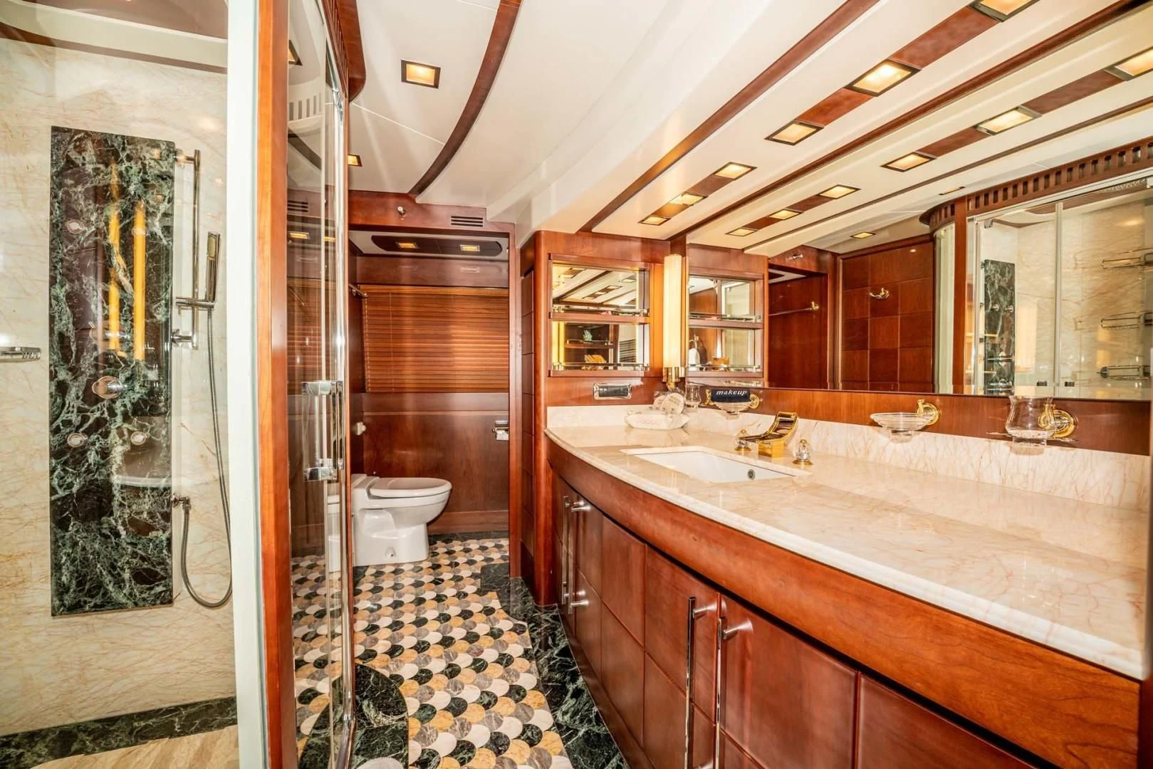 a bathroom with a large tub aboard VIVERE Yacht for Sale