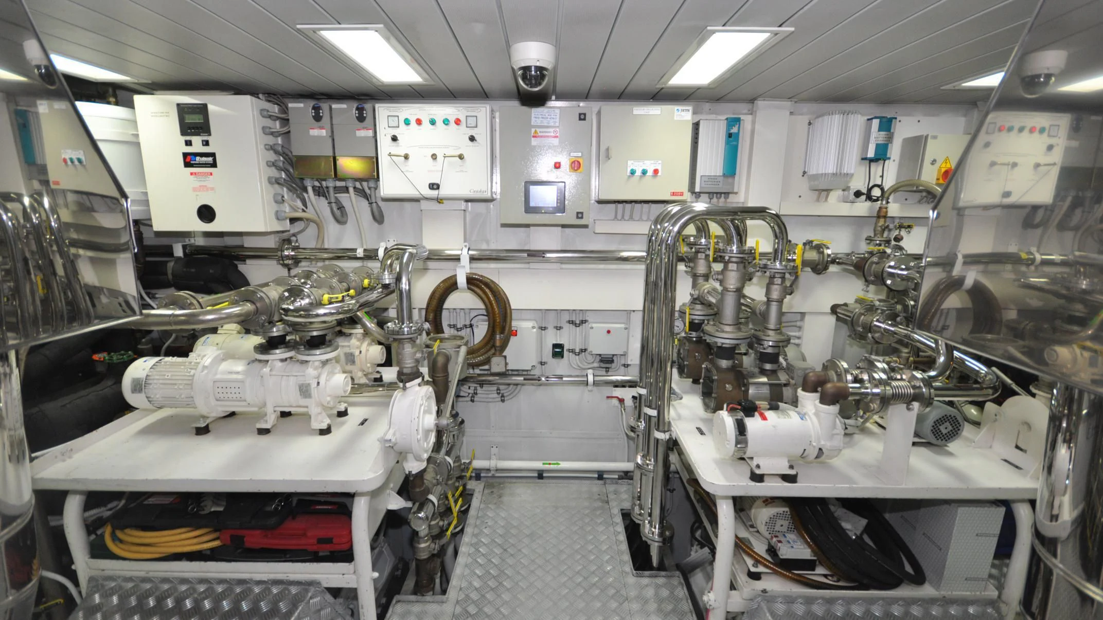 a room with machinery aboard VIVERE Yacht for Sale