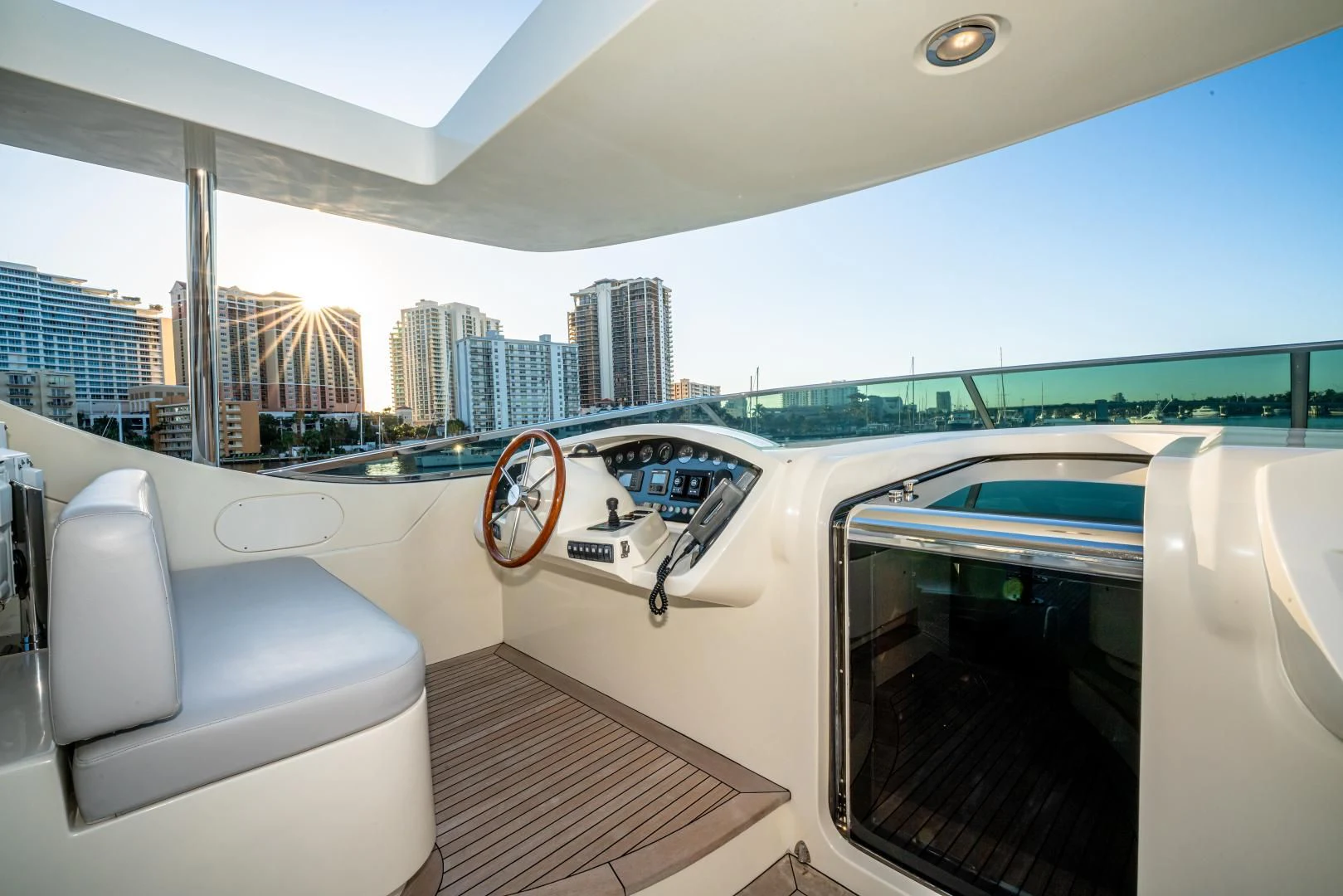 inside of a car aboard VIVERE Yacht for Sale