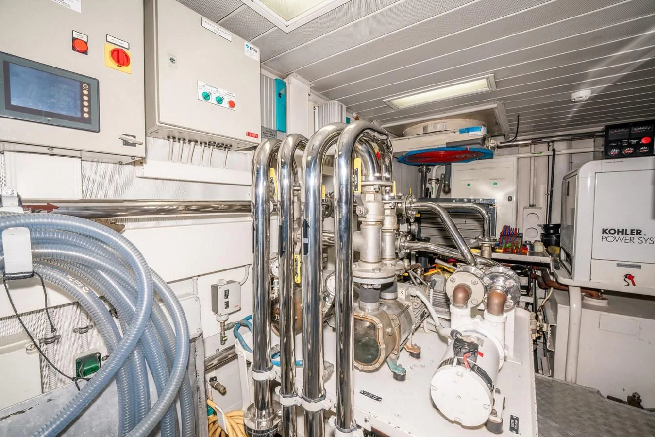 a room with machinery aboard VIVERE Yacht for Sale