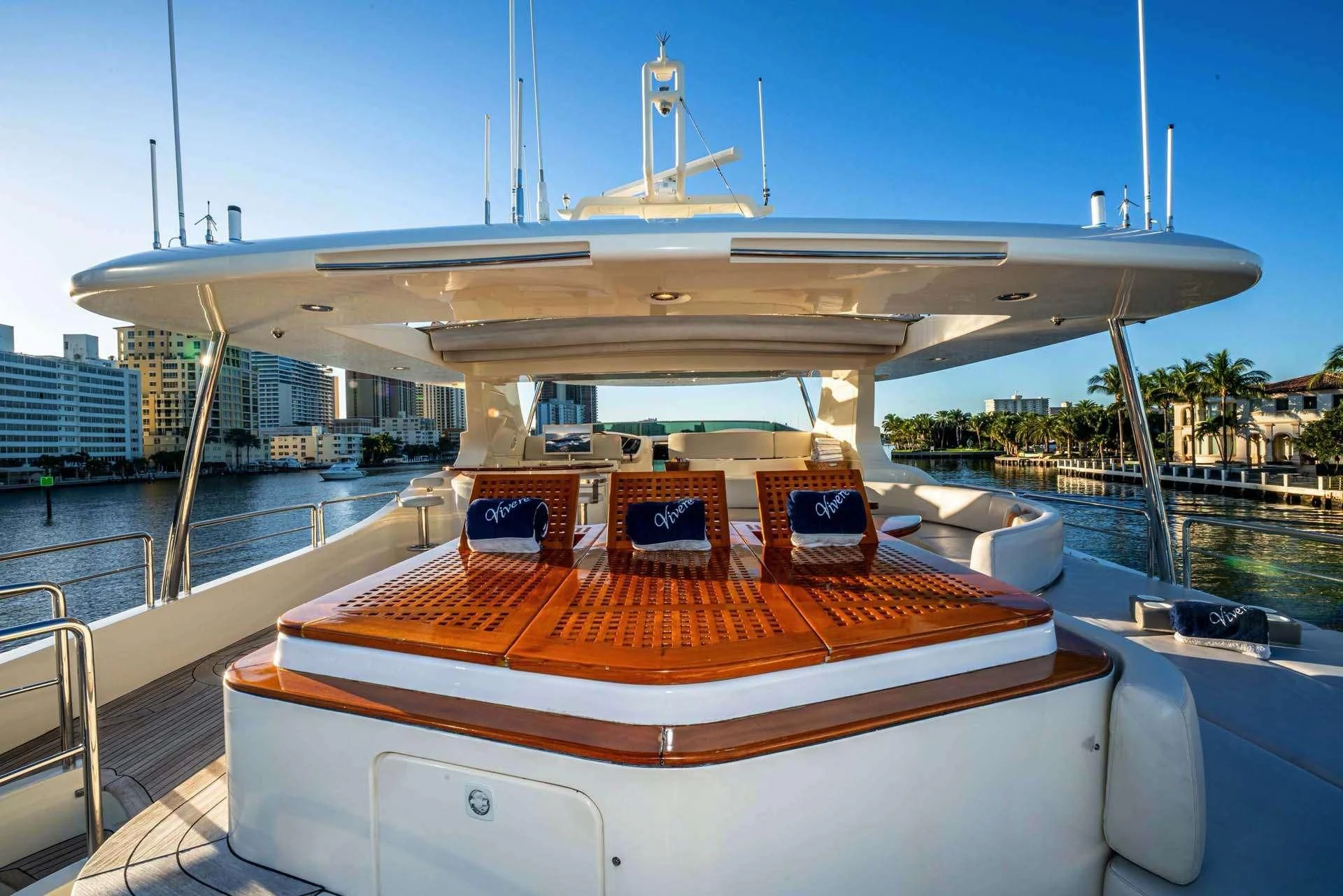a boat on the water aboard VIVERE Yacht for Sale