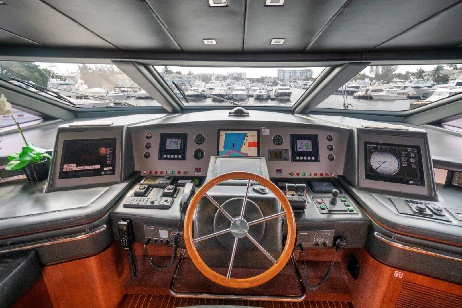 inside of a car aboard VIVERE Yacht for Sale