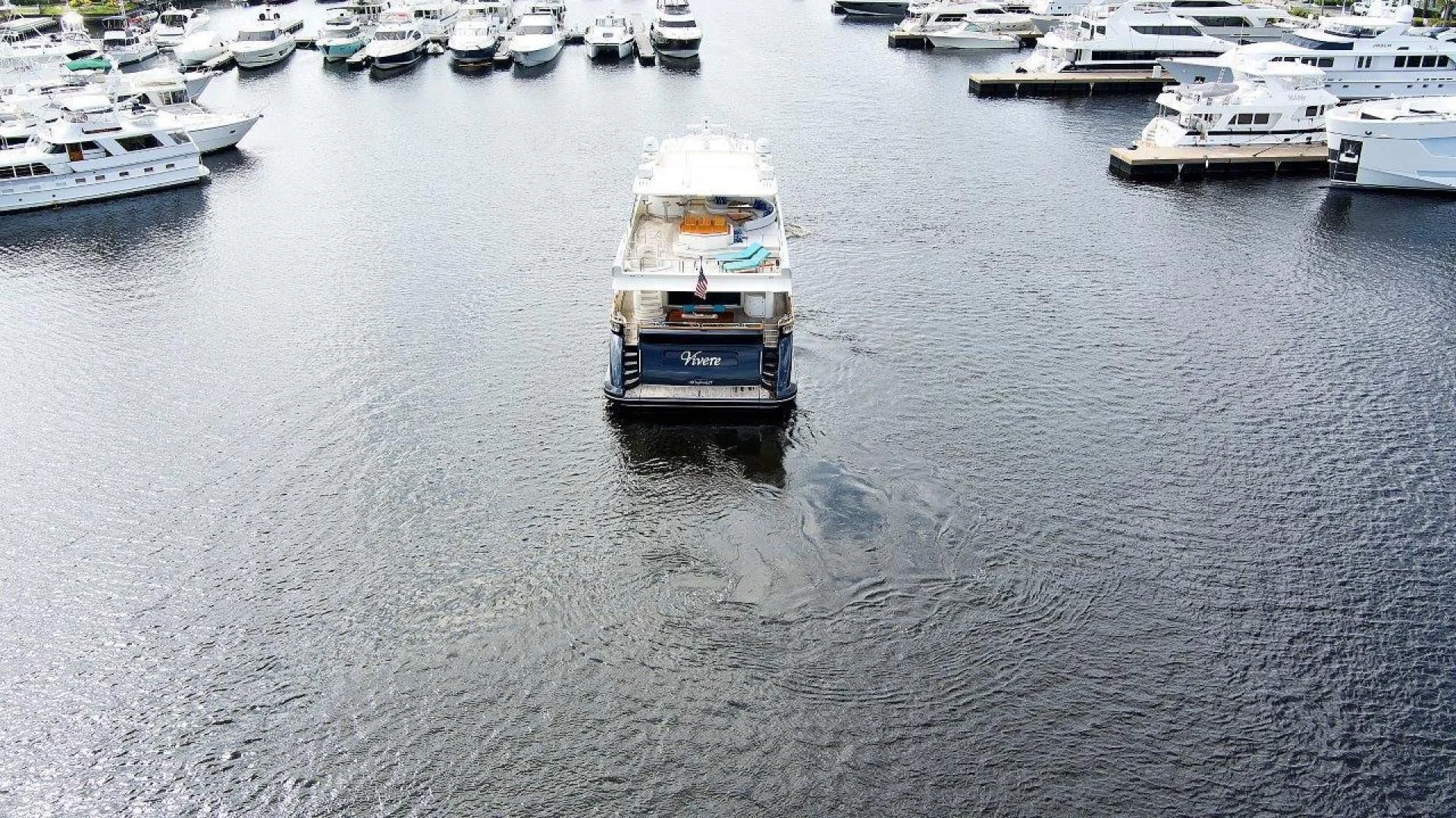 boats in a harbor aboard VIVERE Yacht for Sale