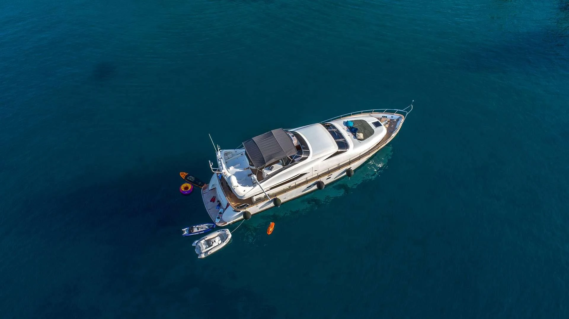 a boat in the water aboard JANTAR Yacht for Charter