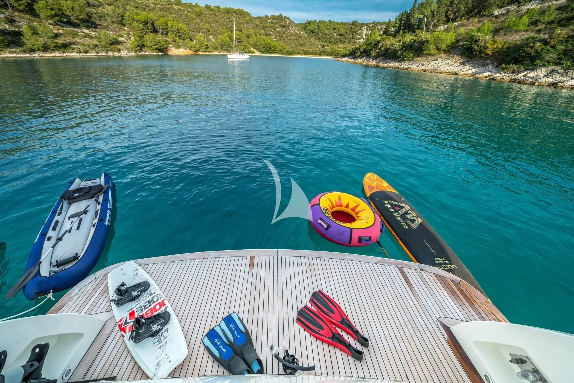 boats on a lake aboard JANTAR Yacht for Charter