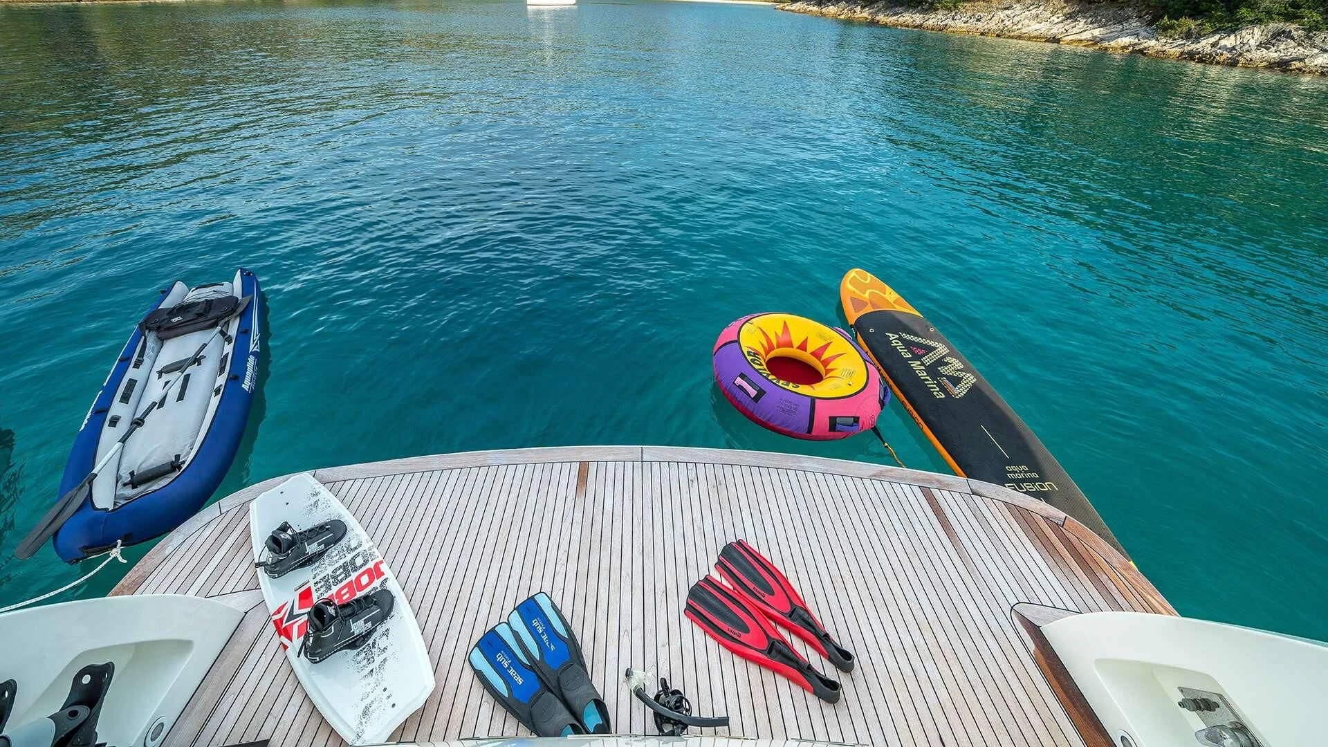 a boat on the water aboard JANTAR Yacht for Charter