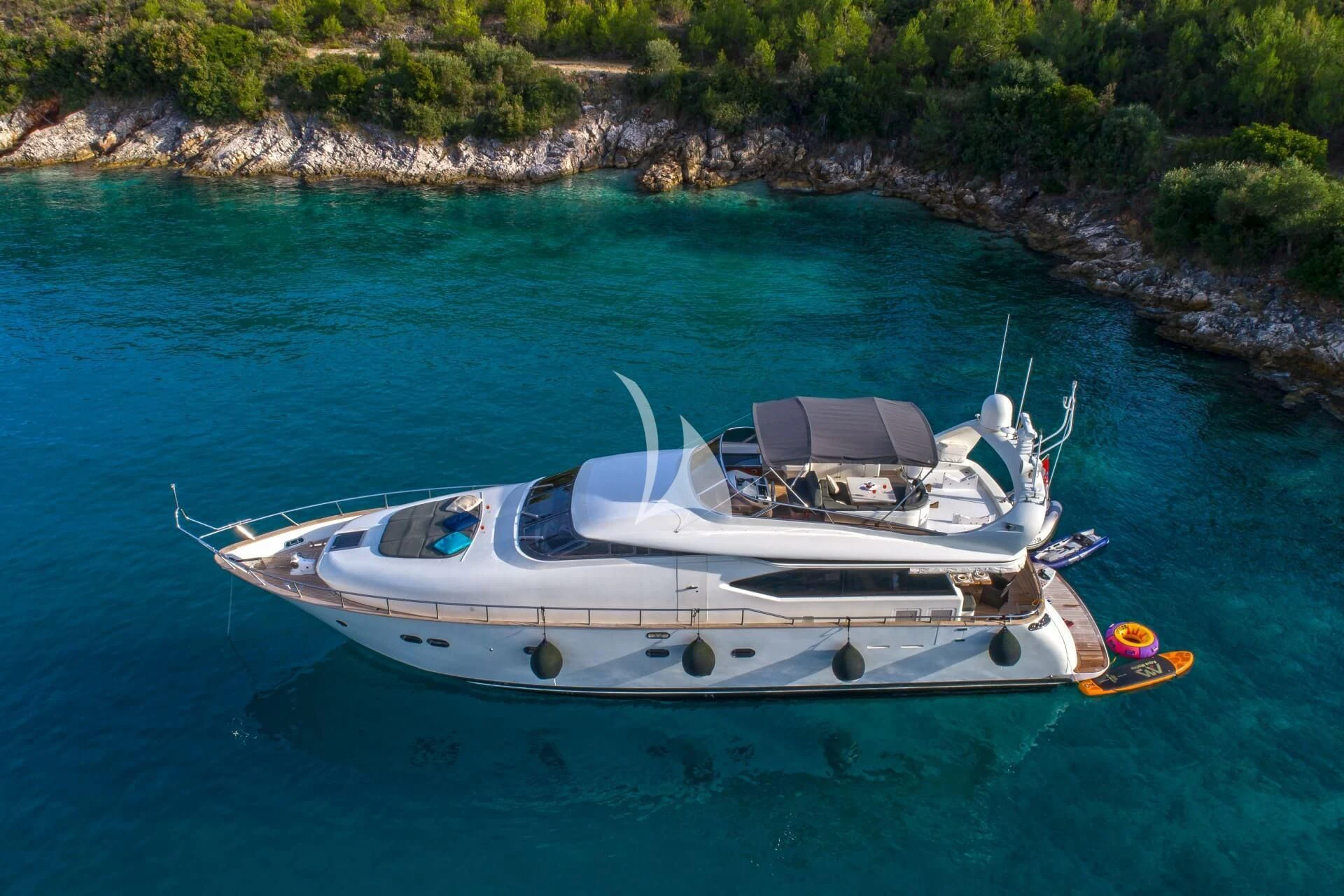 a boat in the water aboard JANTAR Yacht for Charter