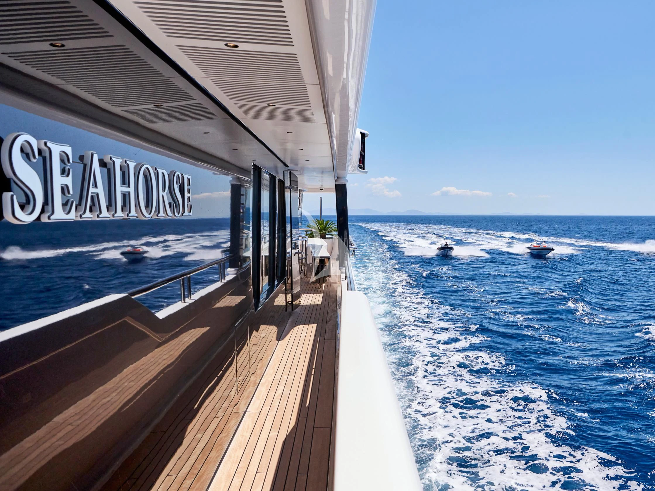 a dock leading to a beach aboard SEAHORSE Yacht for Sale