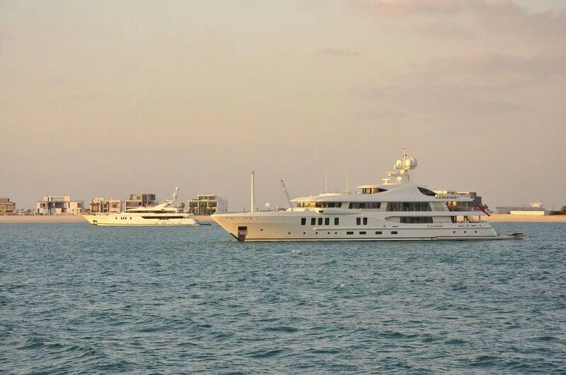 a large white boat in the water aboard SEAHORSE Yacht for Sale