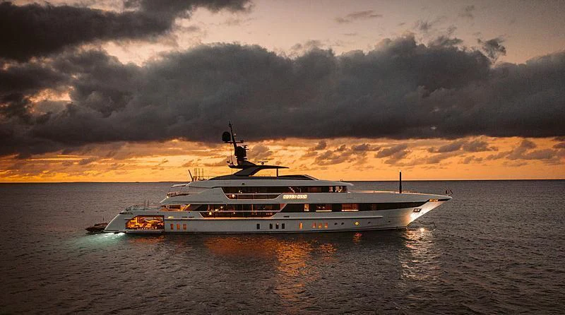 a boat in the water aboard SEVEN SINS Yacht for Sale