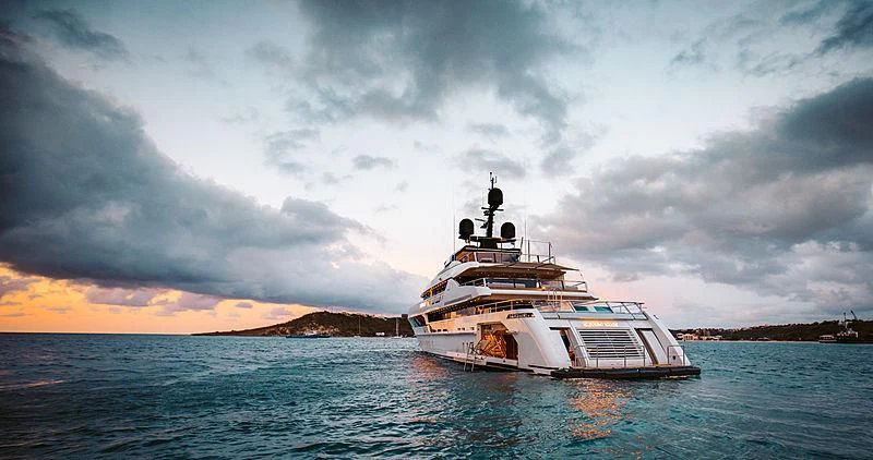 a boat in the water aboard SEVEN SINS Yacht for Sale