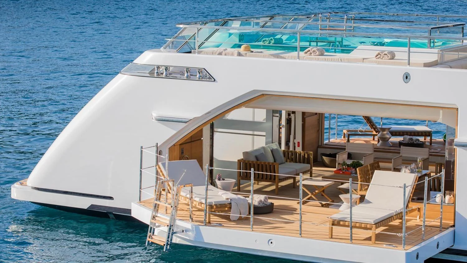a boat on the water aboard SEVEN SINS Yacht for Sale