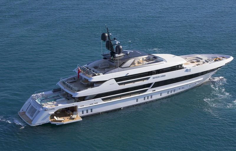 a boat on the water aboard SEVEN SINS Yacht for Sale