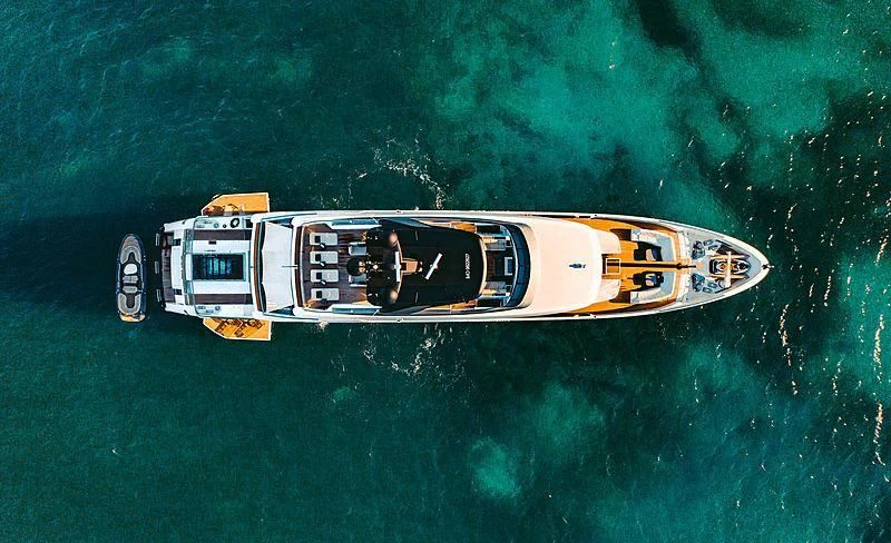 a toy car in the water aboard SEVEN SINS Yacht for Sale
