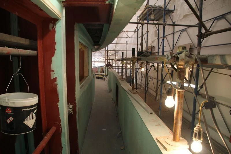 a row of metal pipes aboard SEVEN SINS Yacht for Sale