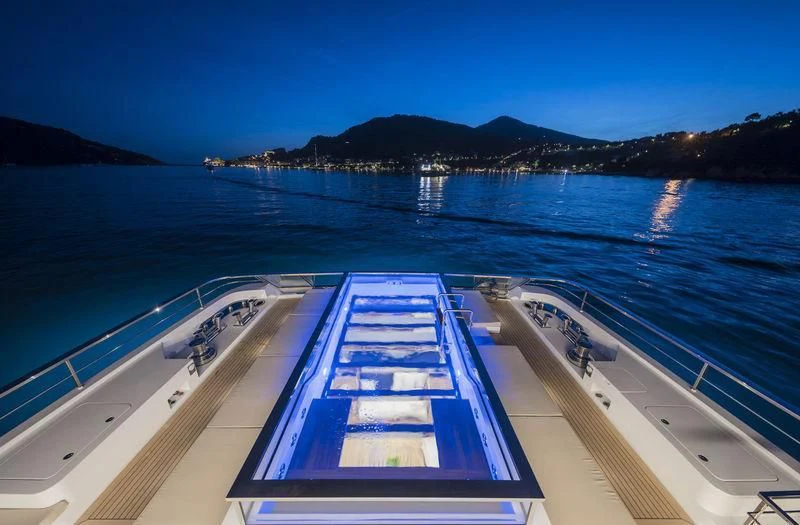 a boat on the water aboard SEVEN SINS Yacht for Sale