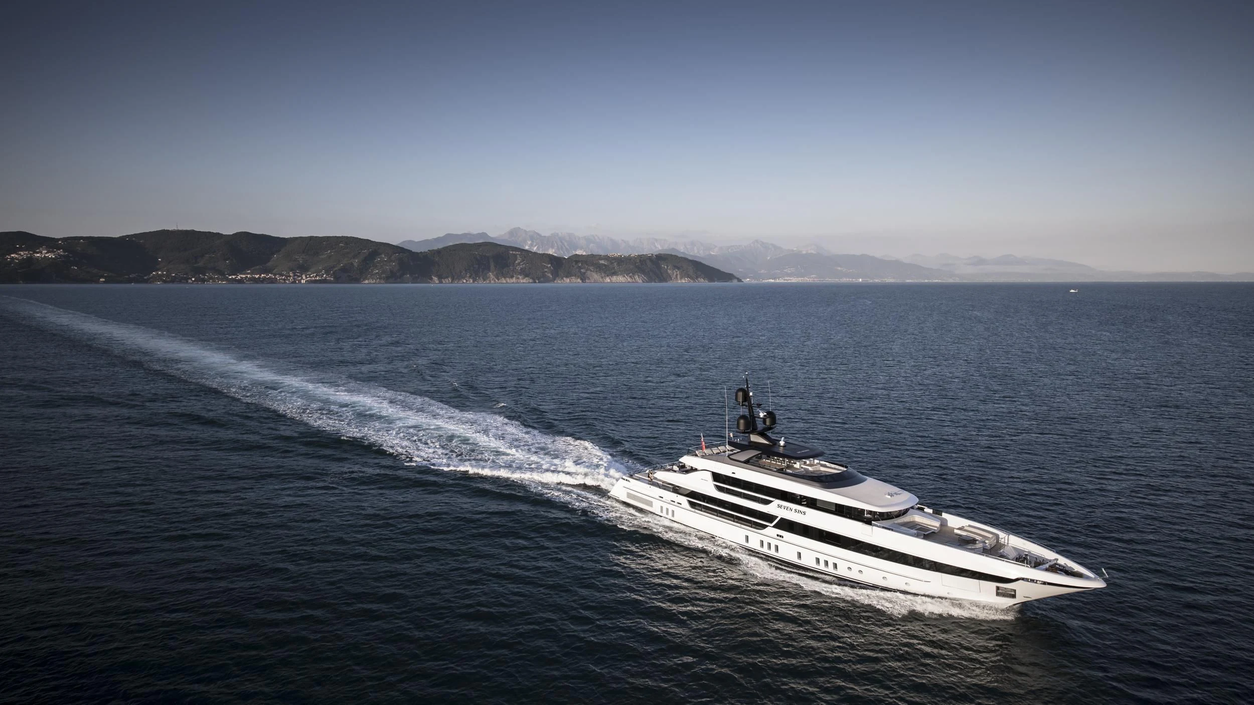 a boat on the water aboard SEVEN SINS Yacht for Sale