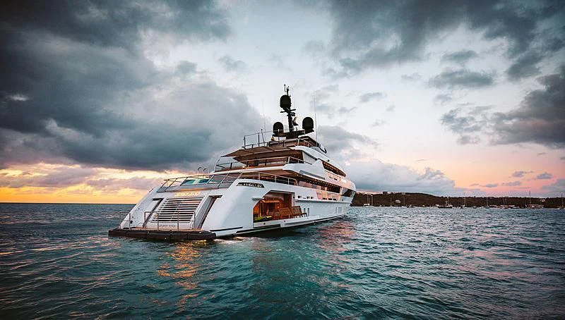 a boat in the water aboard SEVEN SINS Yacht for Sale