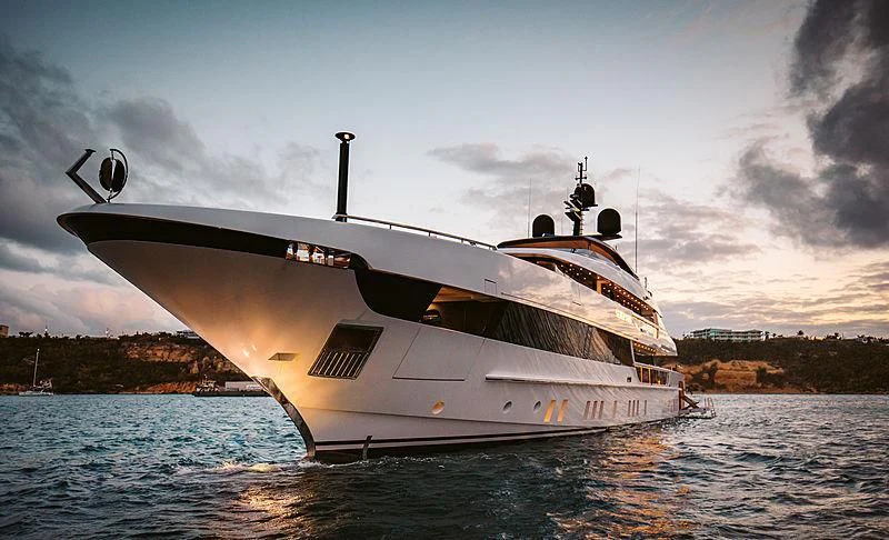 a boat on the water aboard SEVEN SINS Yacht for Sale