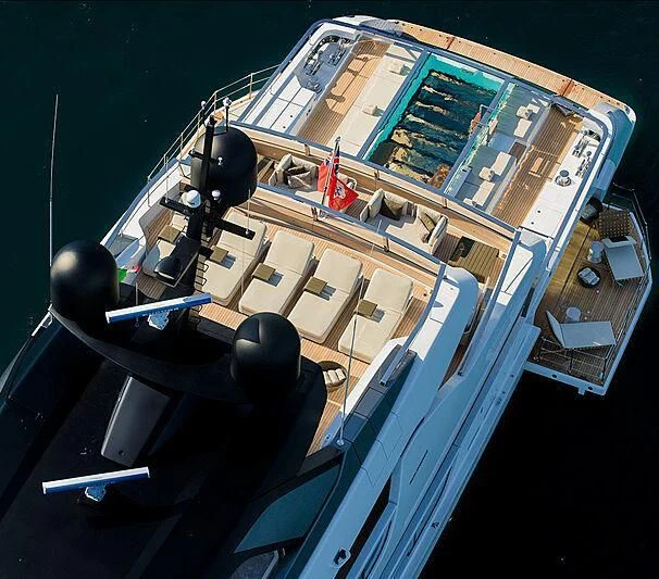 a large ship in the water aboard SEVEN SINS Yacht for Sale