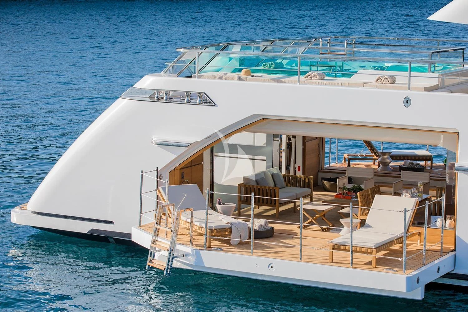 a boat on the water aboard SEVEN SINS Yacht for Sale