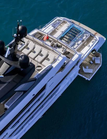 a large ship in the water aboard SEVEN SINS Yacht for Sale