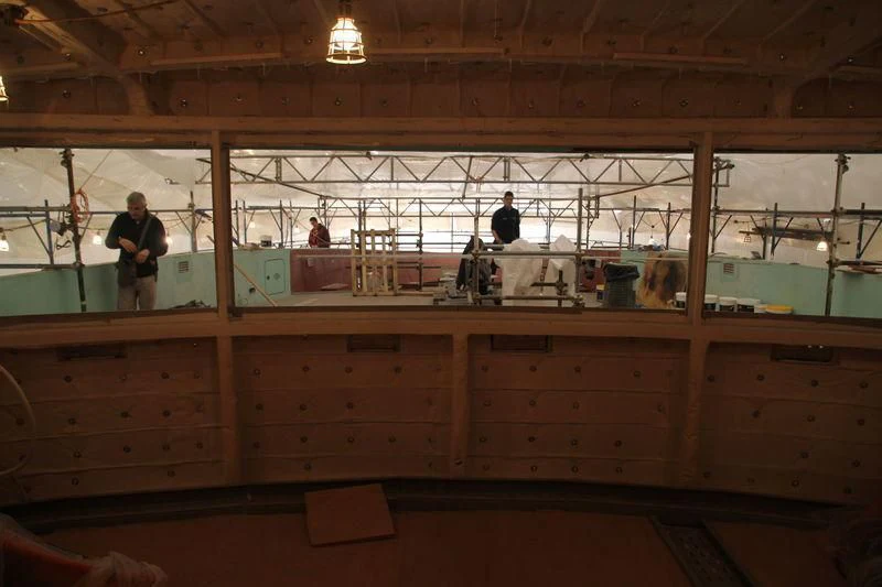 a group of people working in a construction site aboard SEVEN SINS Yacht for Sale