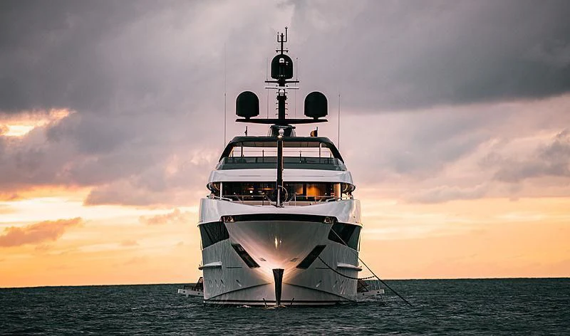 a boat in the water aboard SEVEN SINS Yacht for Sale