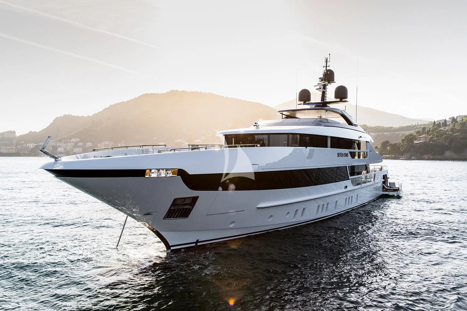 a boat on the water aboard SEVEN SINS Yacht for Sale