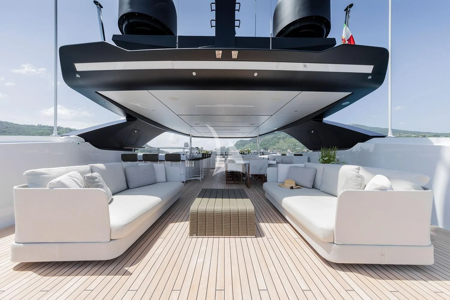 a boat on a water body aboard SEVEN SINS Yacht for Sale