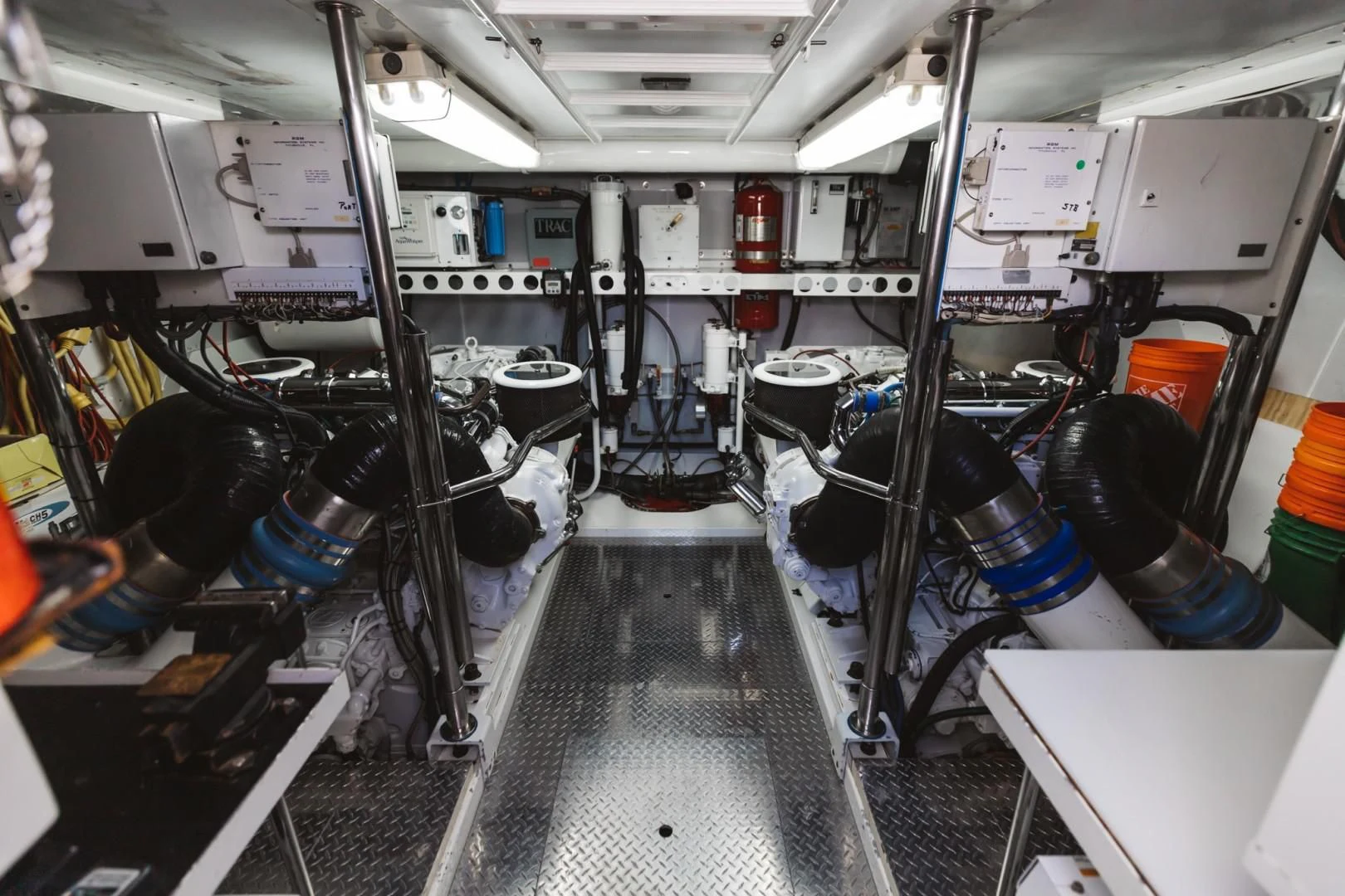 a room with many exercise equipment aboard DOUBLE EAGLE Yacht for Sale