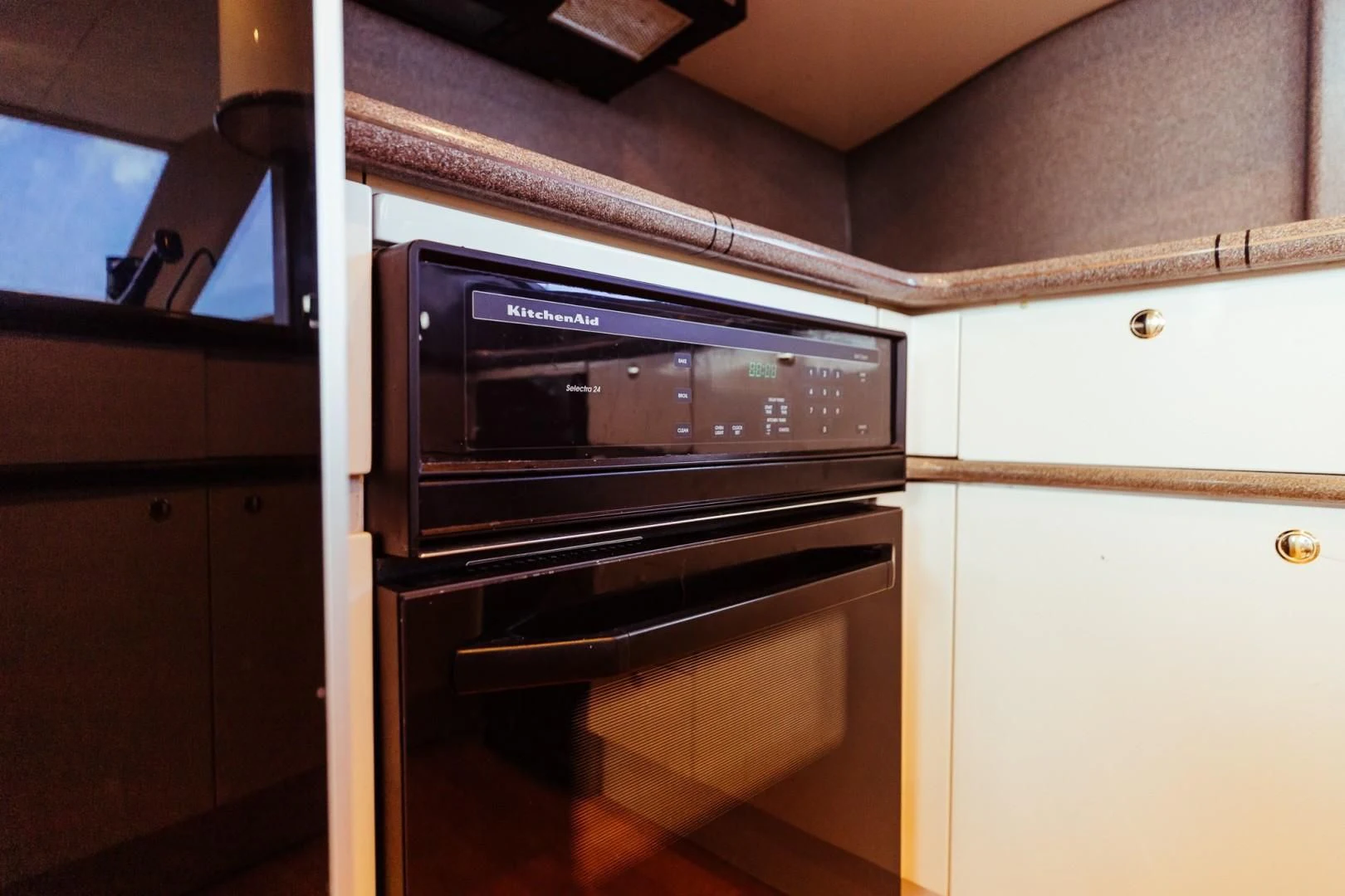 a kitchen with a stove aboard DOUBLE EAGLE Yacht for Sale