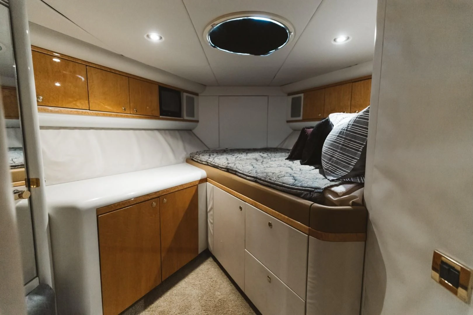 a small kitchen with a large sink aboard DOUBLE EAGLE Yacht for Sale
