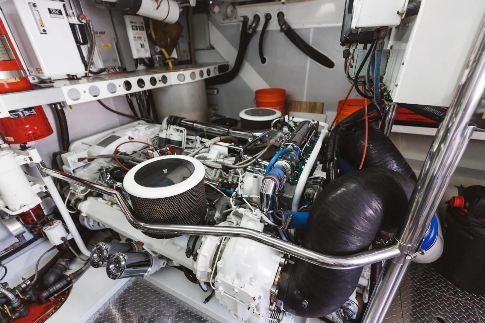 a machine with a large metal cylinder aboard DOUBLE EAGLE Yacht for Sale