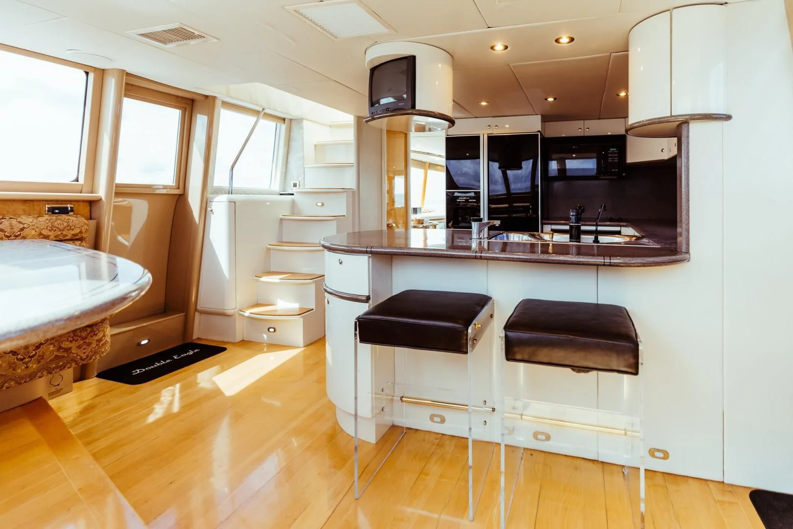 a bathroom with a sink and a toilet aboard DOUBLE EAGLE Yacht for Sale
