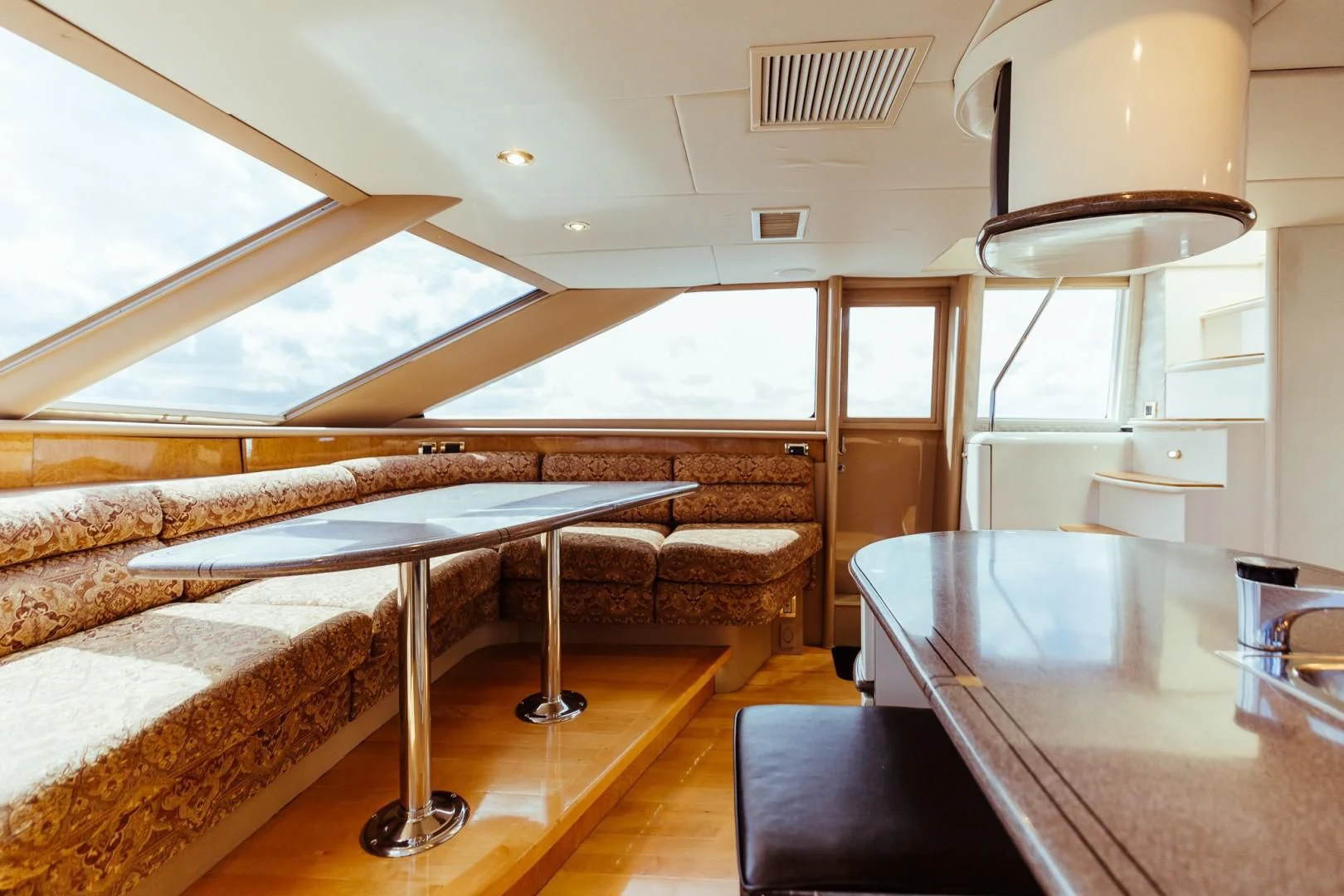 a room with a bed and a desk aboard DOUBLE EAGLE Yacht for Sale
