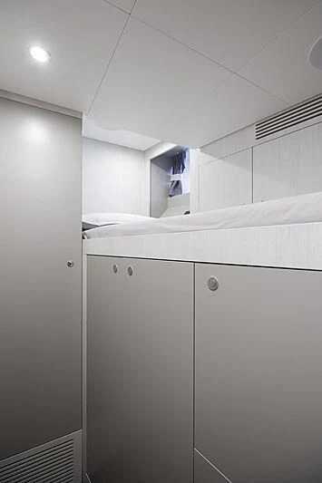 a room with a large closet aboard SHABBY Yacht for Sale
