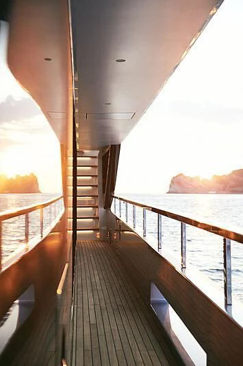 a wooden bridge over a body of water aboard SHABBY Yacht for Sale