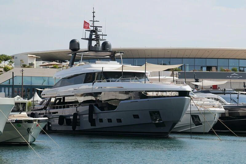 a couple of boats are parked in the water aboard SHABBY Yacht for Sale