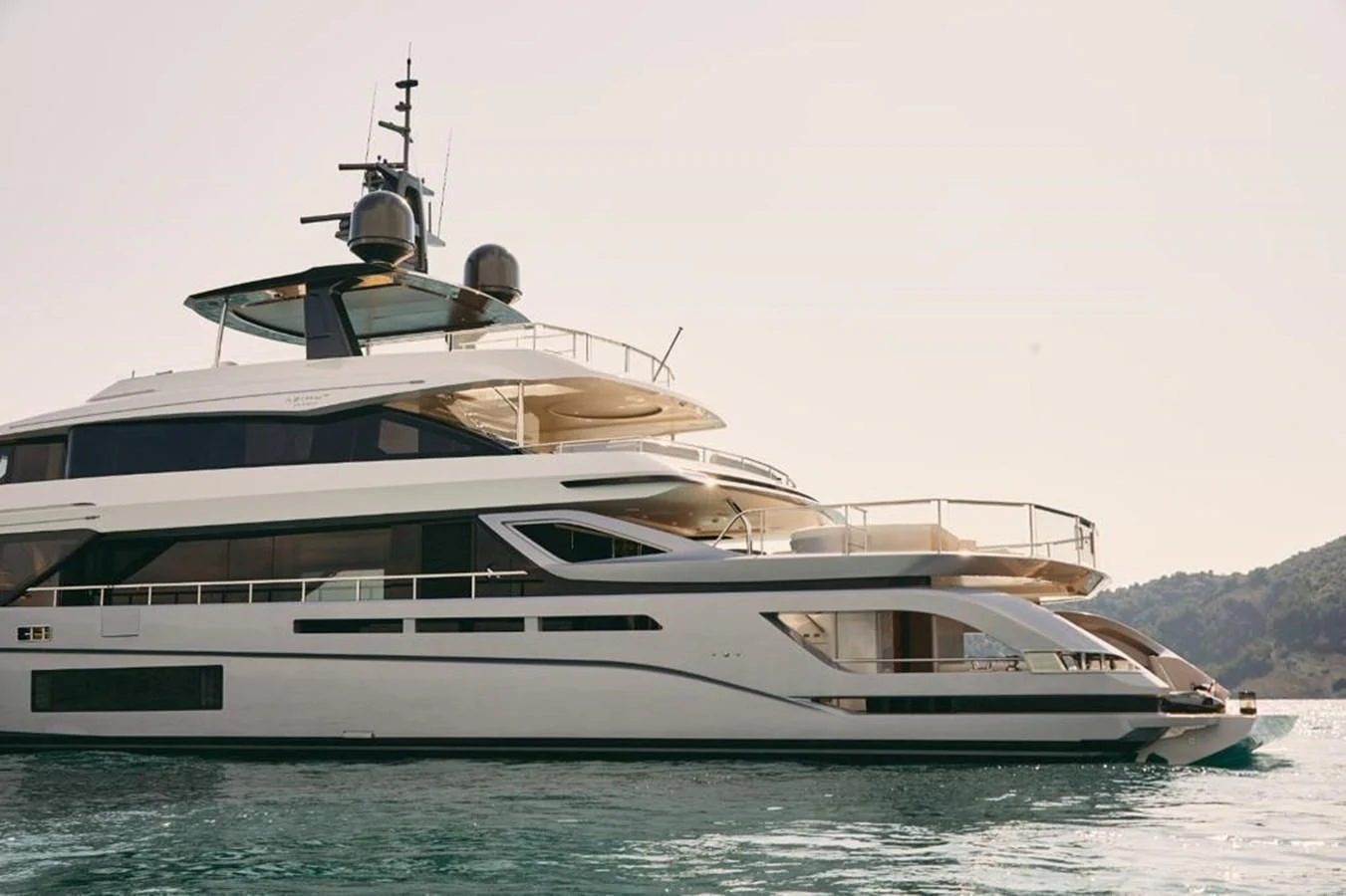 a white yacht on the water aboard SHABBY Yacht for Sale