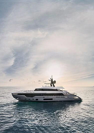 a large white yacht in the water aboard SHABBY Yacht for Sale